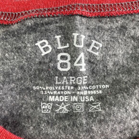 Wisconsin Badgers Sweatshirt Womens Large Gray Red Ringer Raglan Bucky Madison - Picture 4 of 7